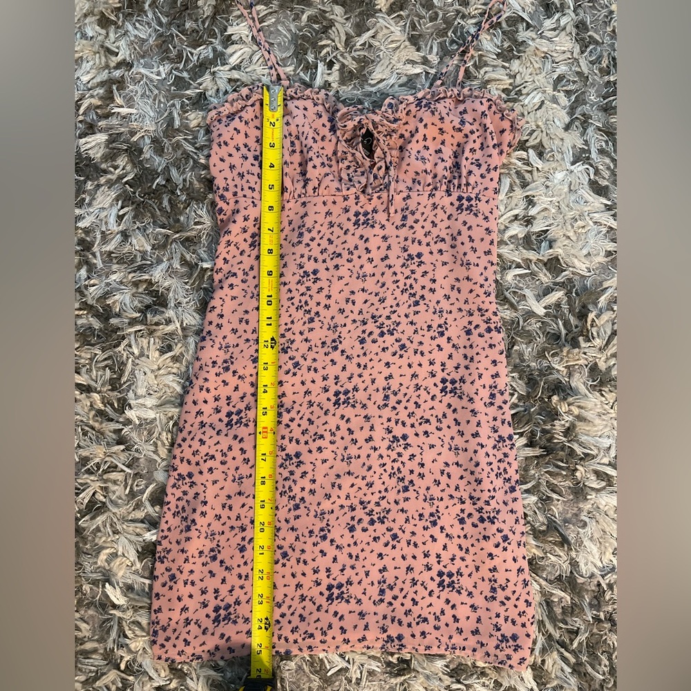 SOLD π Ruffle Lace-Up Floral Mini Dress β Windsor (M) π - Picture 4 of 11